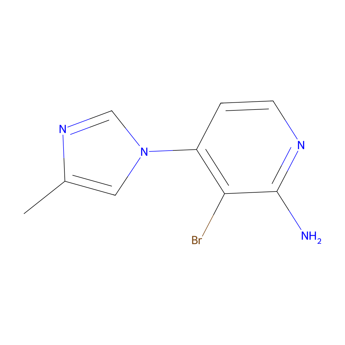 2-Amino-3-bromo-4-(4-methylimidazol-1-yl)pyridine molecular structure, CAS 1381942-87-5