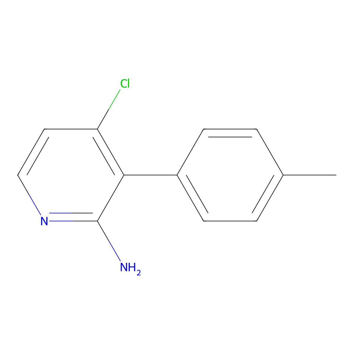 2-Amino-4-chloro-3-(4-tolyl)pyridine molecular structure, CAS 1381942-88-6