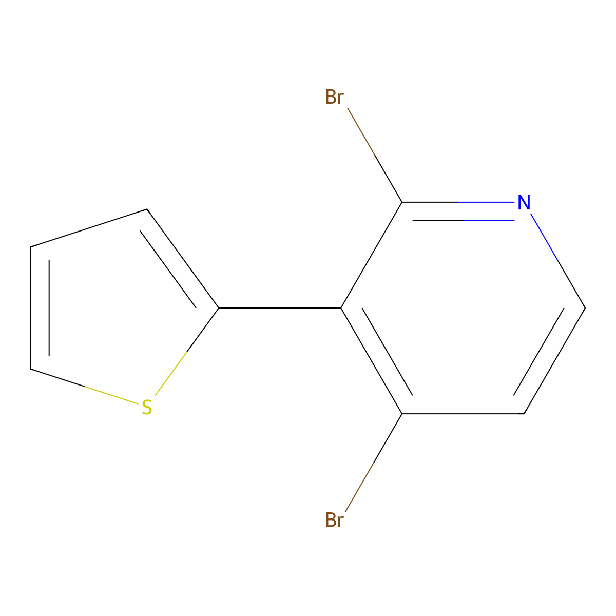 2,4-Dibromo-3-(2-thienyl)pyridine molecular structure, CAS 1381942-89-7