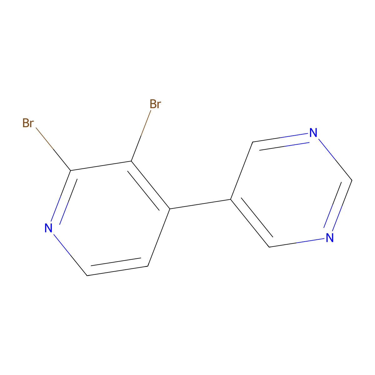 2,3-Dibromo-4-(5-pyrimidyl)pyridine molecular structure, CAS 1381942-91-1