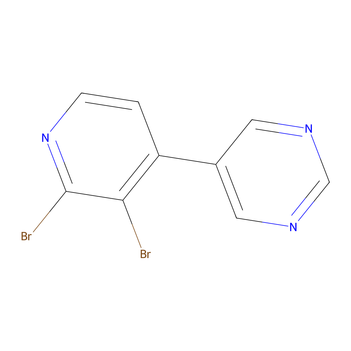 2,3-Dibromo-4-(5-pyrimidyl)pyridine molecular structure, CAS 1381942-91-1