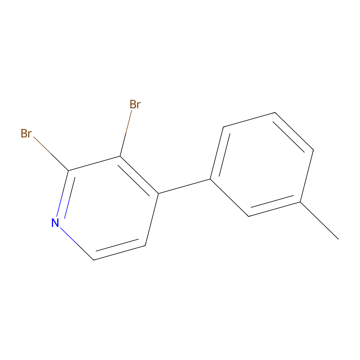 2,3-Dibromo-4-(3-tolyl)pyridine molecular structure, CAS 1381942-94-4