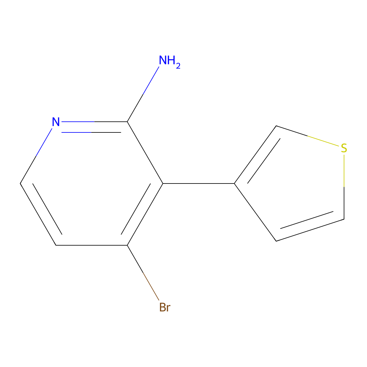 2-Amino-4-bromo-3-(3-thienyl)pyridine molecular structure, CAS 1381942-95-5