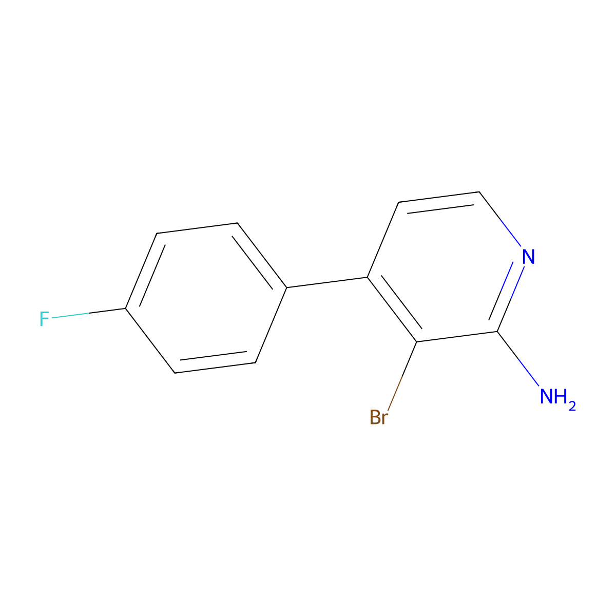 2-Amino-3-bromo-4-(4-fluorophenyl)pyridine molecular structure, CAS 1381942-97-7
