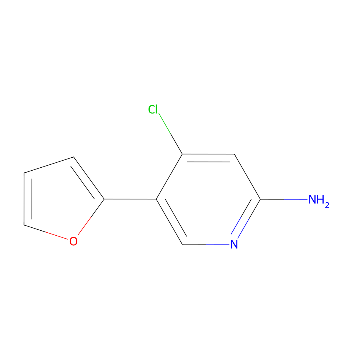2-Amino-4-chloro-5-(2-furyl)pyridine molecular structure, CAS 1381942-99-9