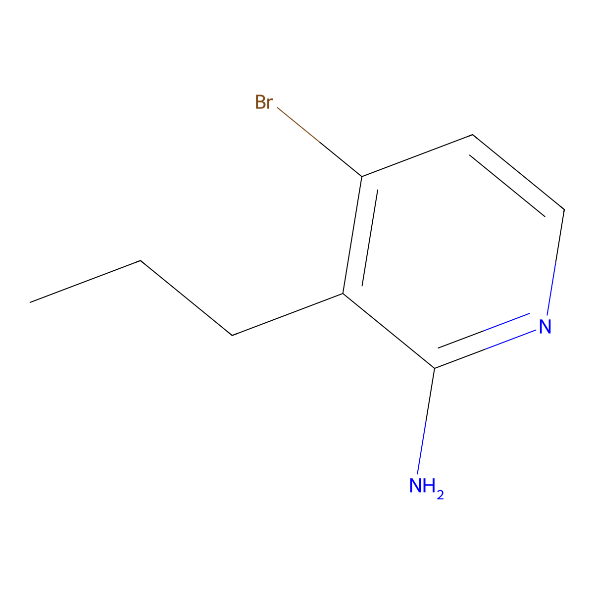 2-Amino-4-bromo-3-(n-propyl)pyridine molecular structure, CAS 1381943-00-5