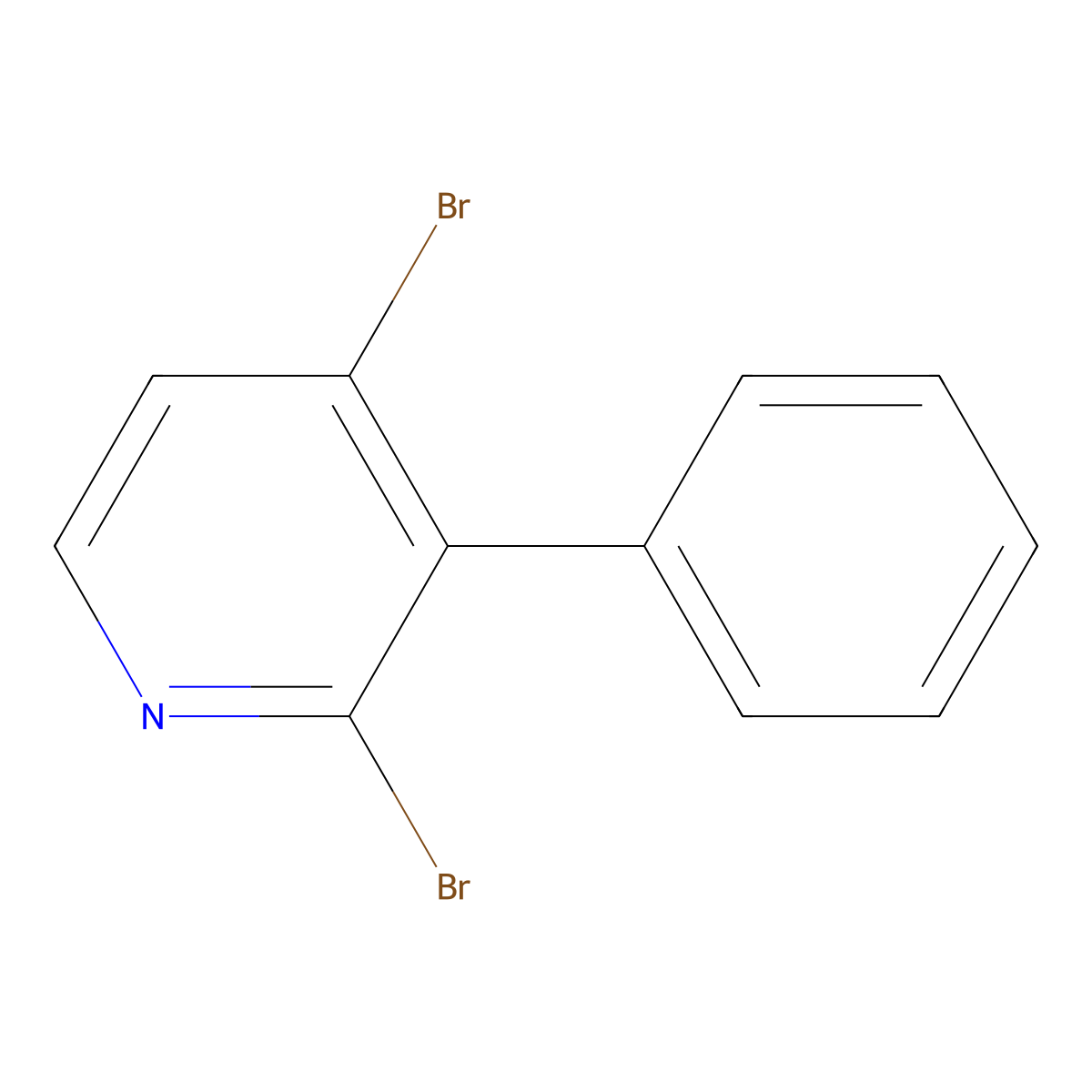 2,4-Dibromo-3-phenylpyridine molecular structure, CAS 1381943-01-6