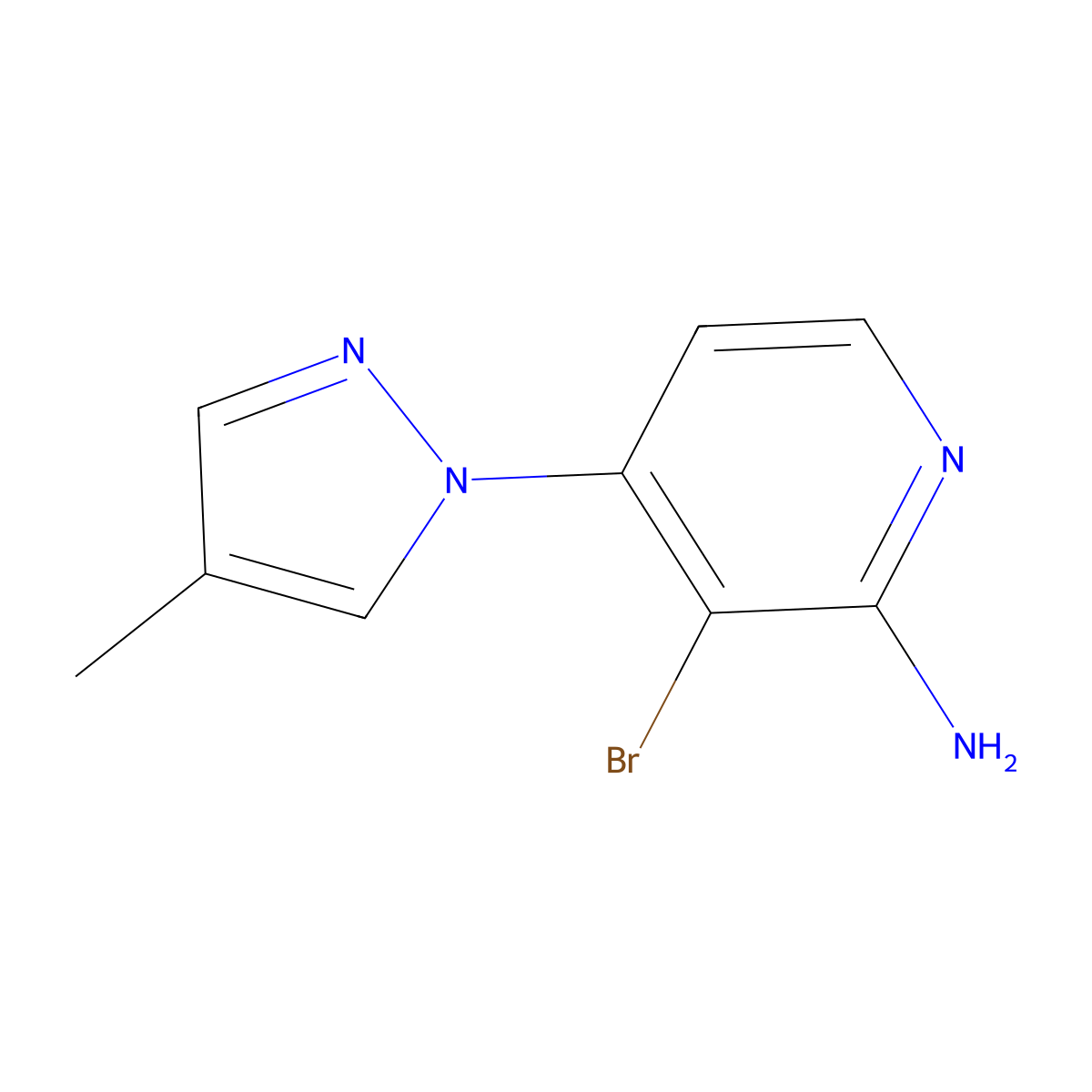 2-Amino-3-bromo-4-(4-methyl-1H-pyrazol-1-yl)pyridine molecular structure, CAS 1381943-06-1