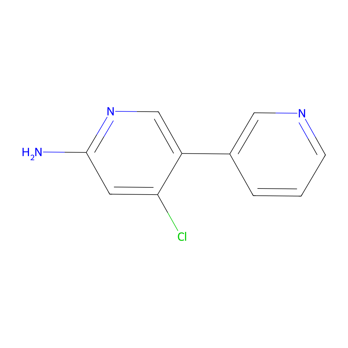 2-Amino-4-chloro-5-(3-pyridyl)pyridine molecular structure, CAS 1381943-08-3