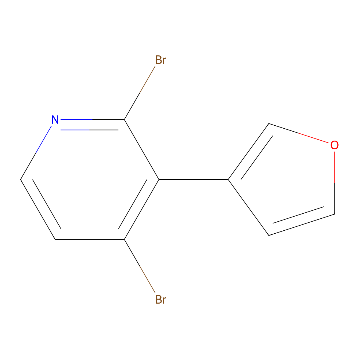 2,4-Dibromo-3-(3-furyl)pyridine molecular structure, CAS 1381943-20-9