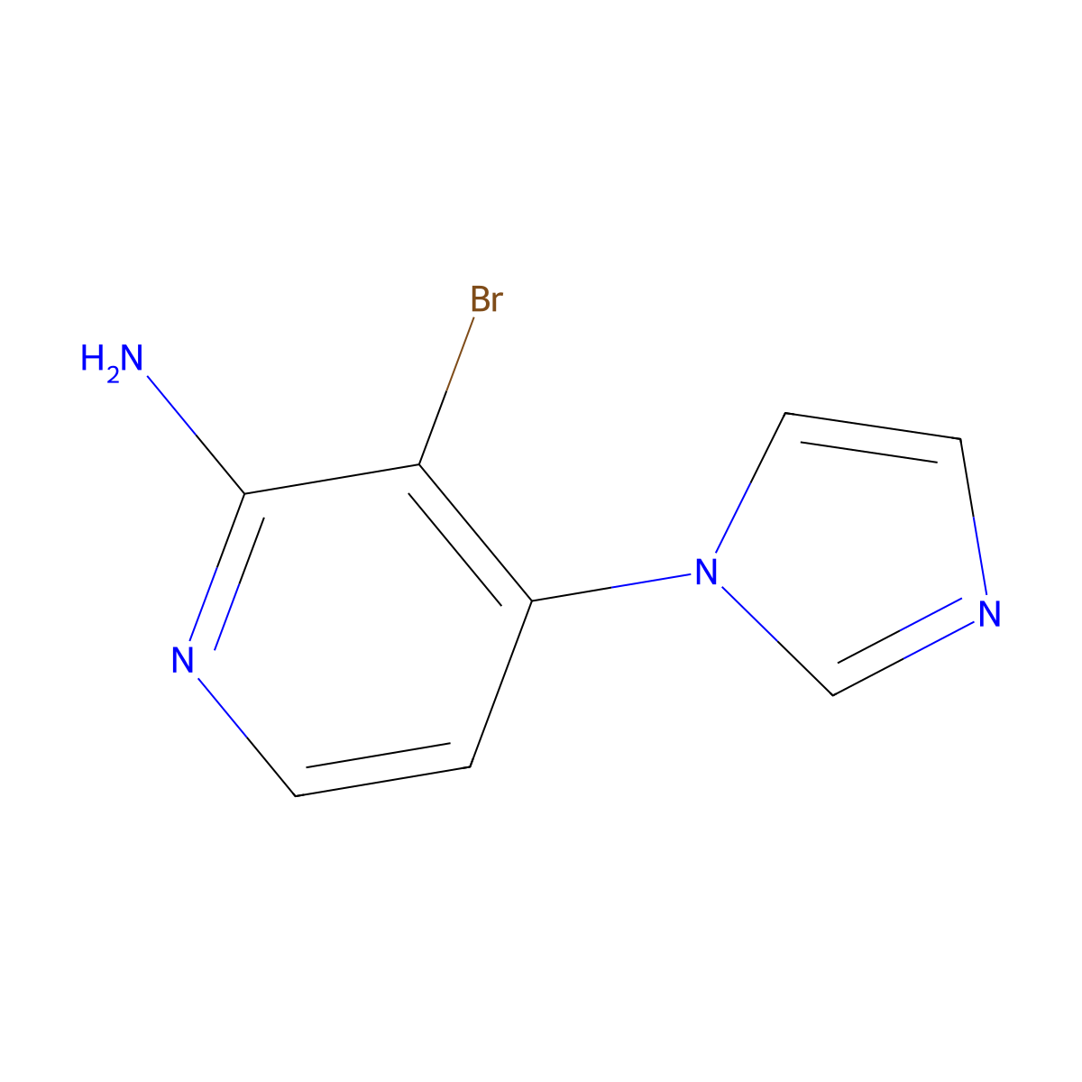 2-Amino-3-bromo-4-(imidazol-1-yl)pyridine molecular structure, CAS 1381943-25-4