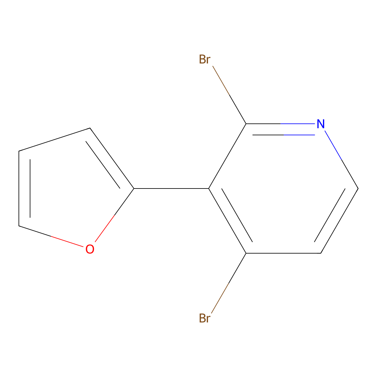 2,4-Dibromo-3-(2-furyl)pyridine molecular structure, CAS 1381943-30-1