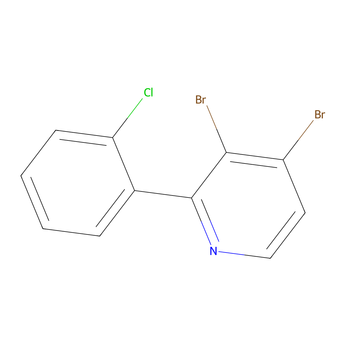 3,4-Dibromo-2-(2-chlorophenyl)pyridine molecular structure, CAS 1381943-36-7