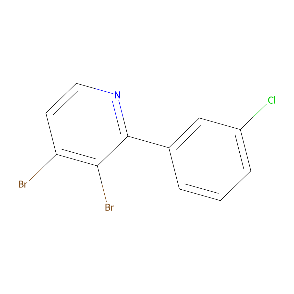 3,4-Dibromo-2-(3-chlorophenyl)pyridine molecular structure, CAS 1381943-42-5