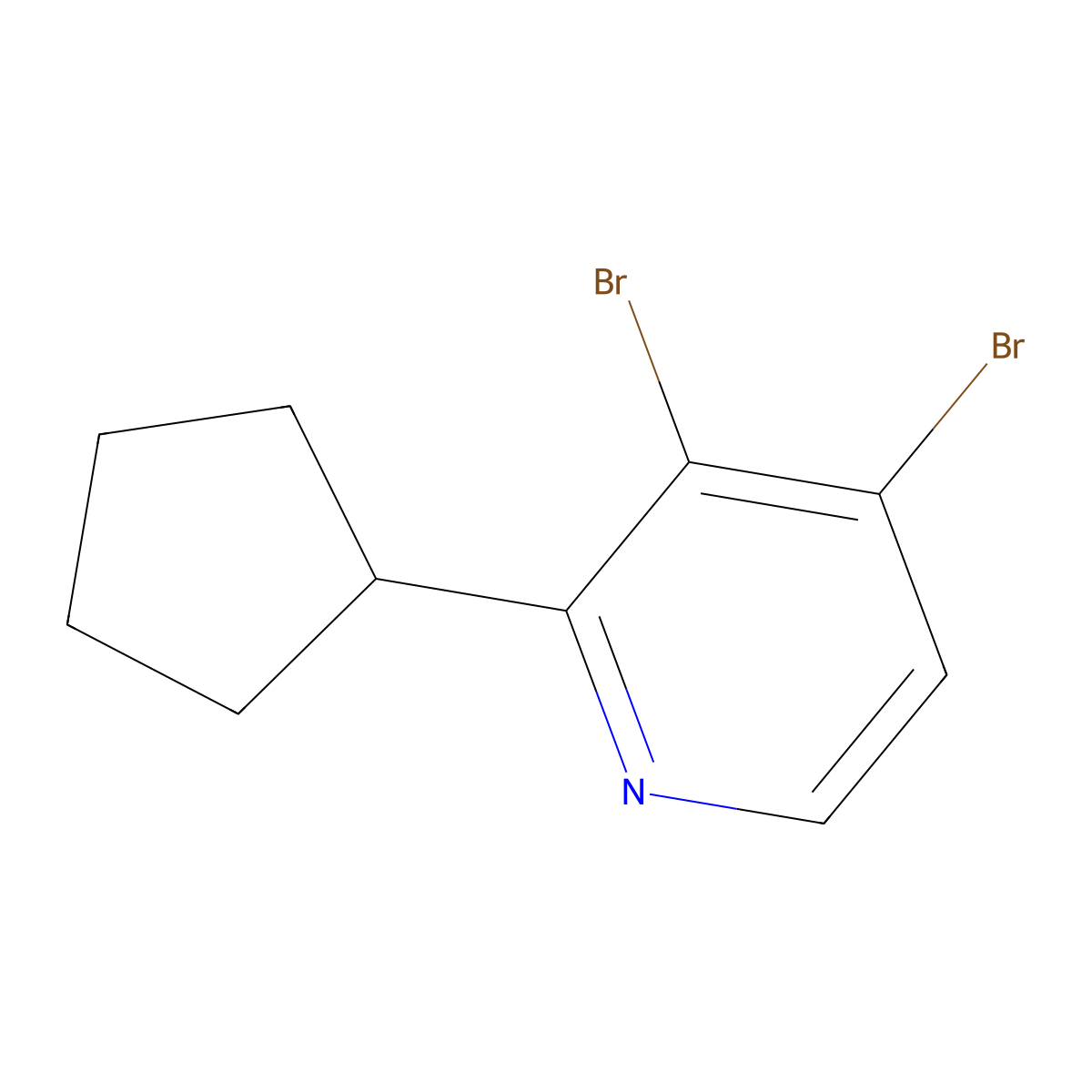 3,4-Dibromo-2-(cyclopentyl)pyridine molecular structure, CAS 1381943-44-7