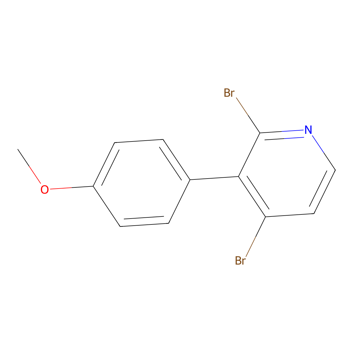 2,4-Dibromo-3-(4-methoxyphenyl)pyridine molecular structure, CAS 1381943-47-0