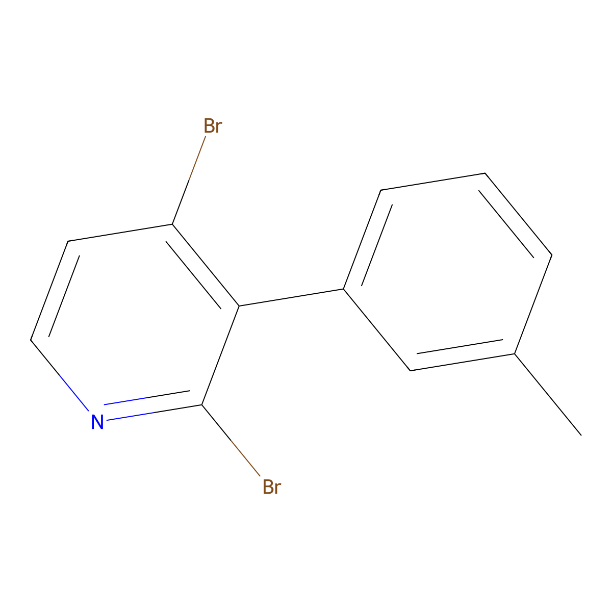 2,4-Dibromo-3-(3-tolyl)pyridine molecular structure, CAS 1381943-50-5