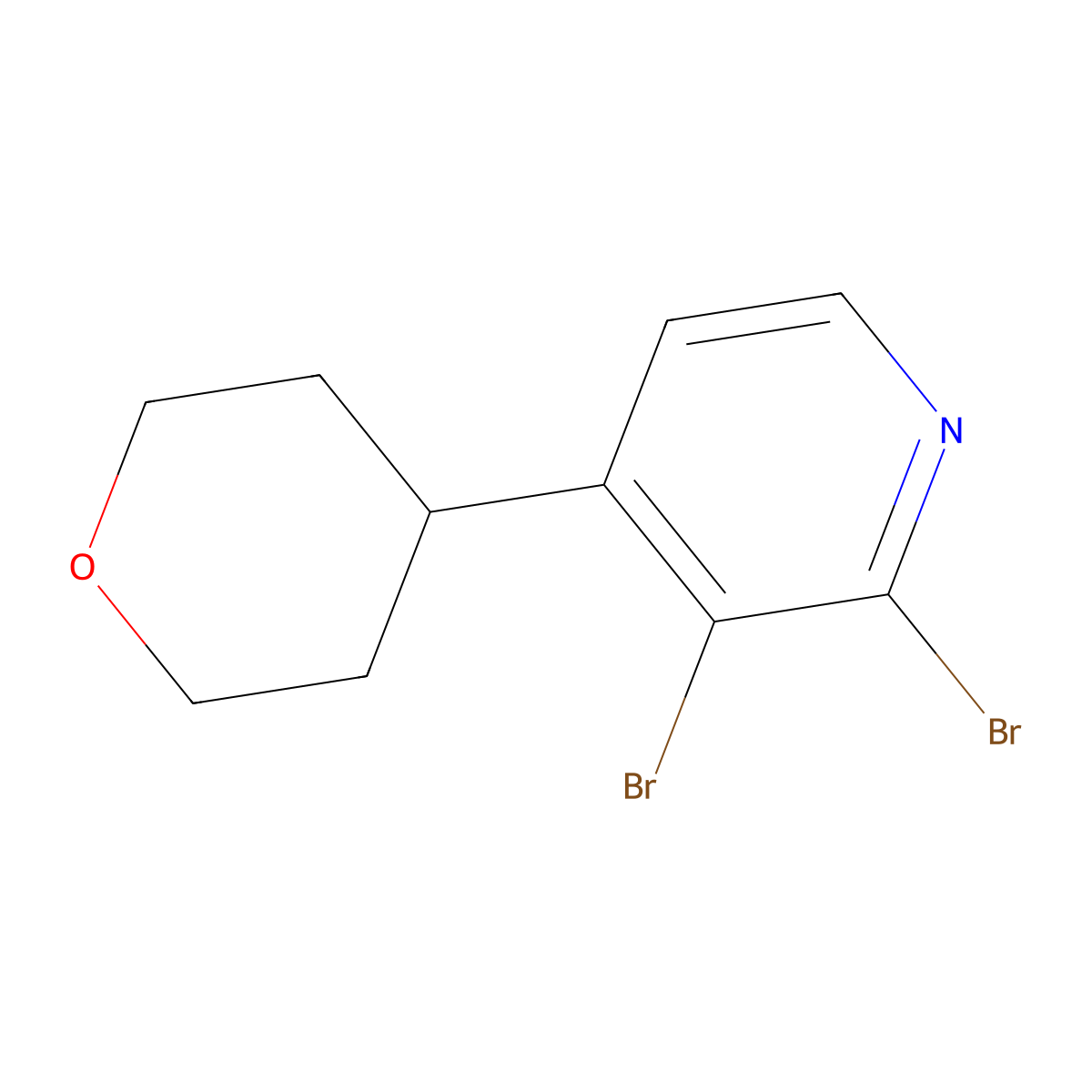 2,3-Dibromo-4-(4-tetrahydropyranyl)pyridine molecular structure, CAS 1381943-52-7
