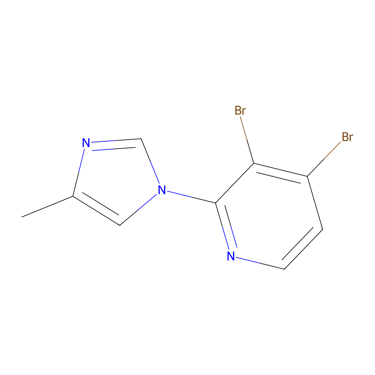 3,4-Dibromo-2-(4-methylimidazol-1-yl)pyridine molecular structure, CAS 1381943-53-8