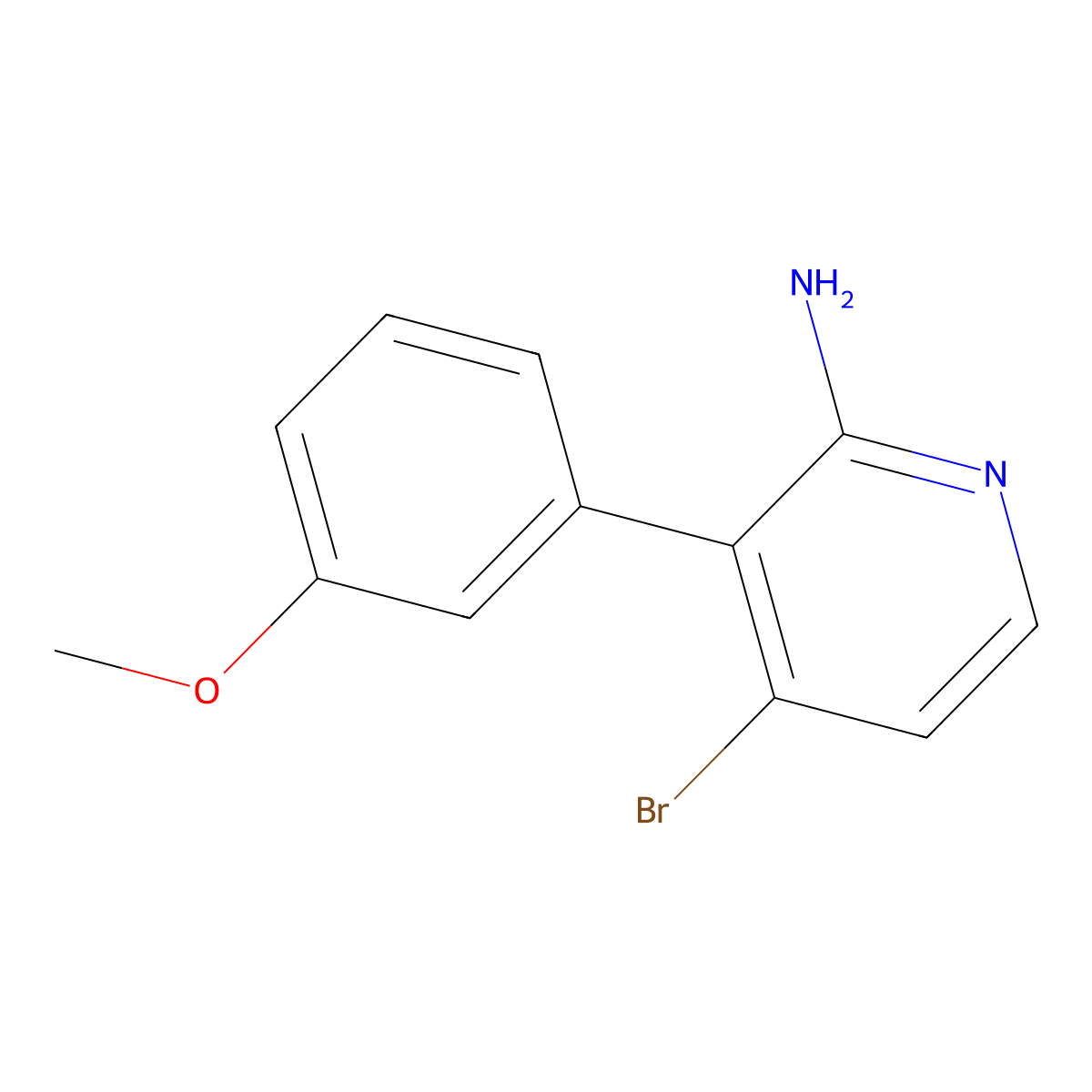 2-Amino-4-bromo-3-(3-methoxyphenyl)pyridine molecular structure, CAS 1381943-55-0