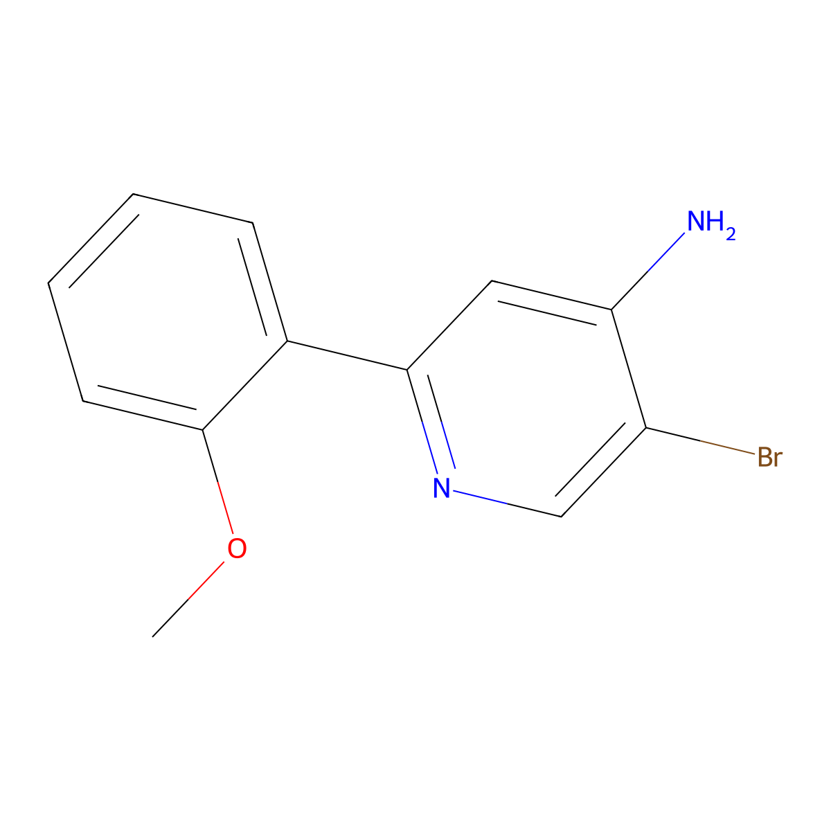 4-Amino-3-bromo-6-(2-methoxyphenyl)pyridine molecular structure, CAS 1381943-57-2