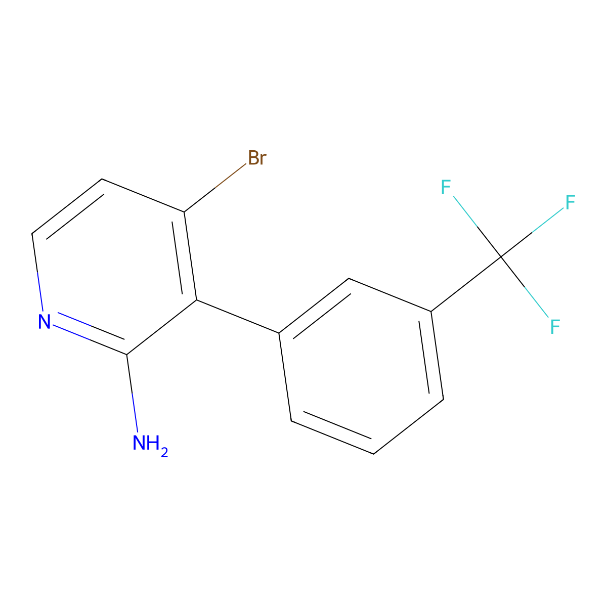 2-Amino-4-bromo-3-(3-trifluoromethylphenyl)pyridine molecular structure, CAS 1381943-58-3