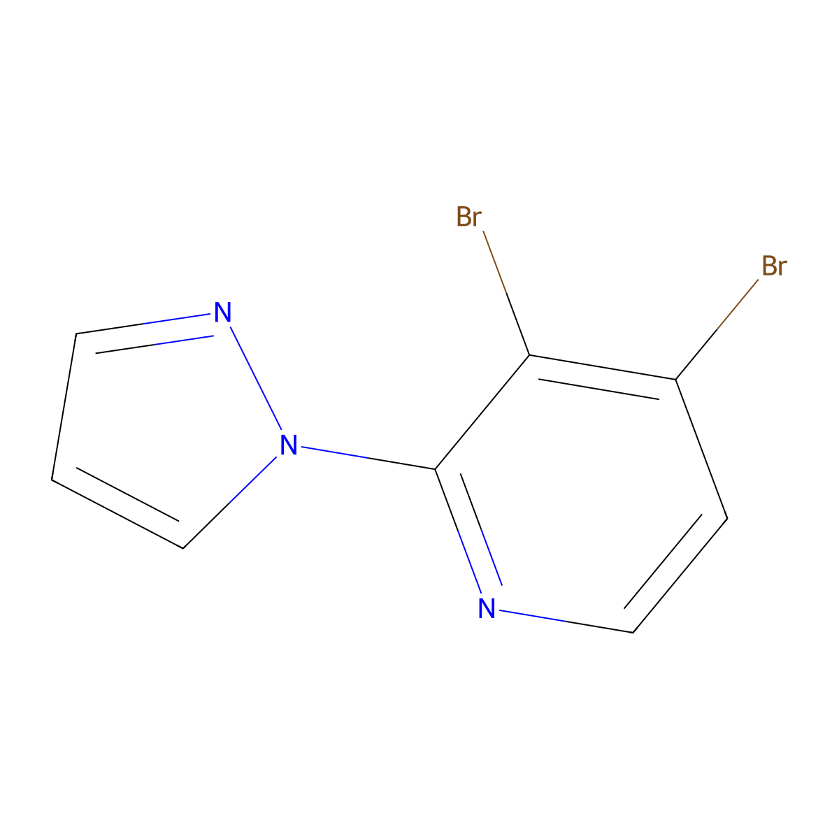 3,4-Dibromo-2-(1H-pyrazol-1-yl)pyridine molecular structure, CAS 1381943-60-7