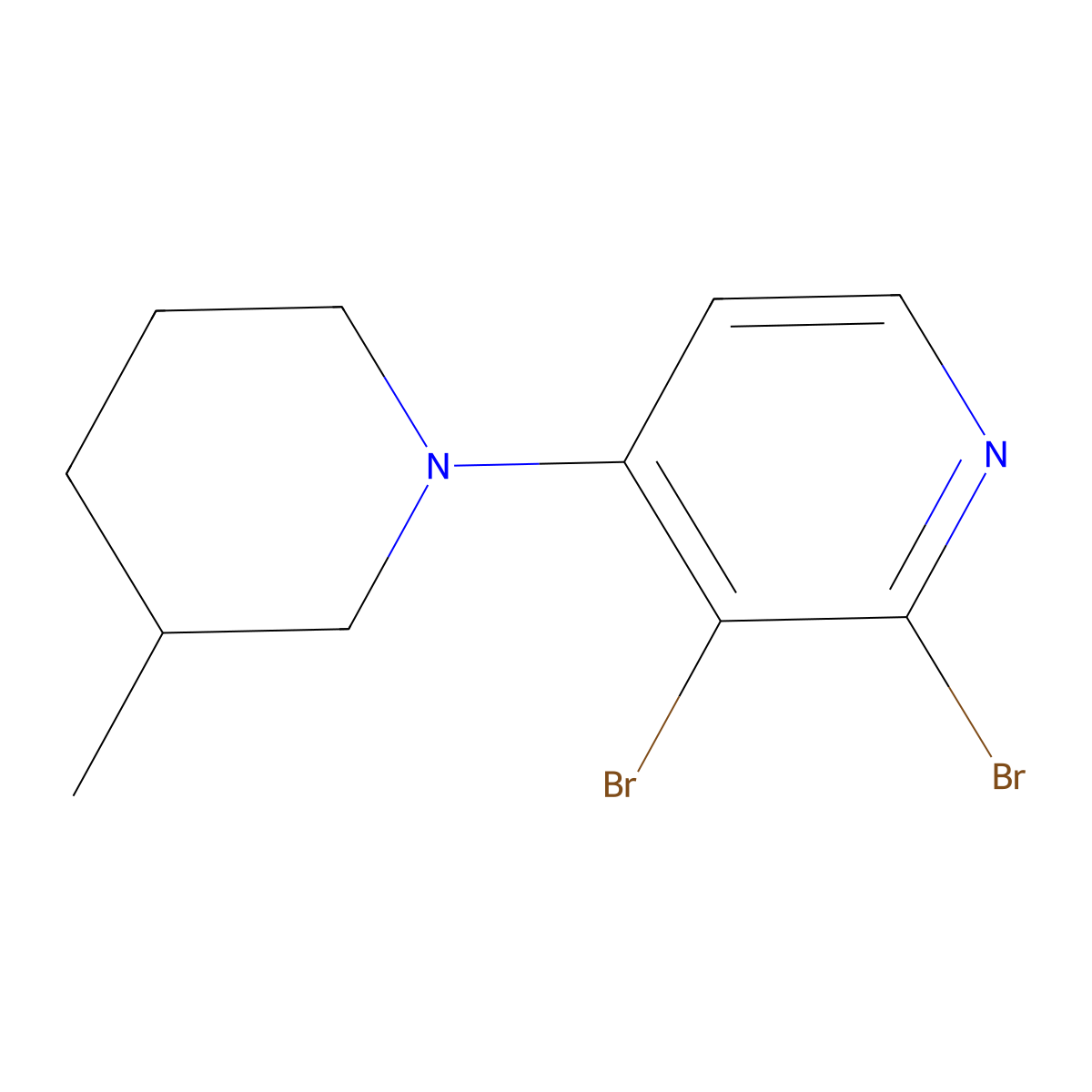 2,3-Dibromo-4-(3-methylpiperidin-1-yl)pyridine molecular structure, CAS 1381943-61-8