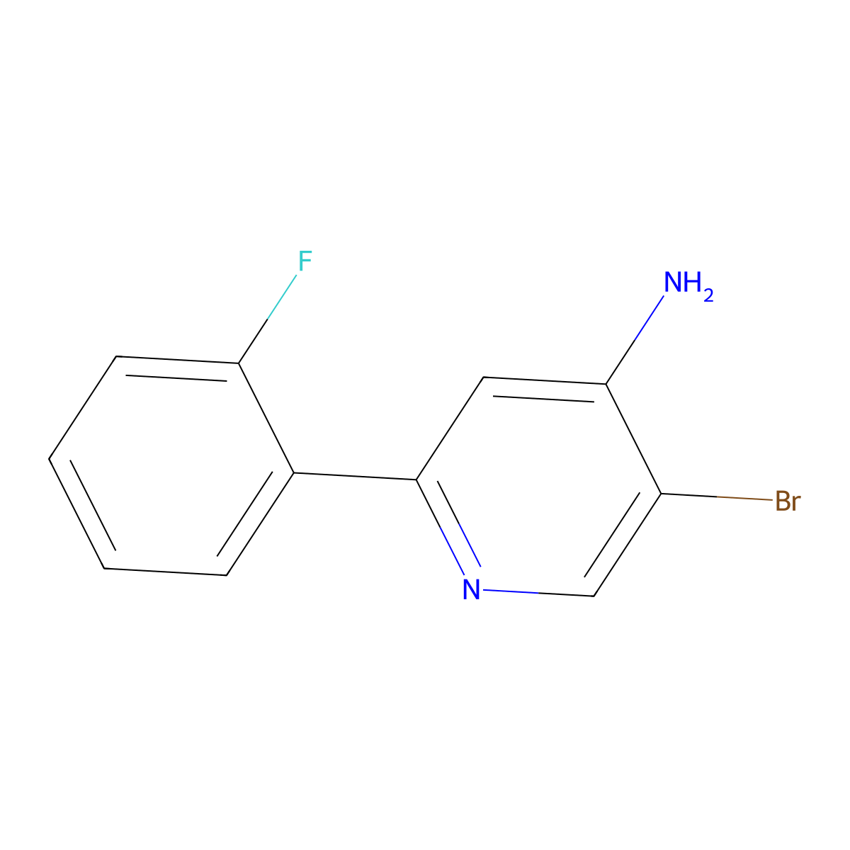 5-Bromo-2-(2-fluorophenyl)pyridin-4-amine molecular structure, CAS 1381943-62-9