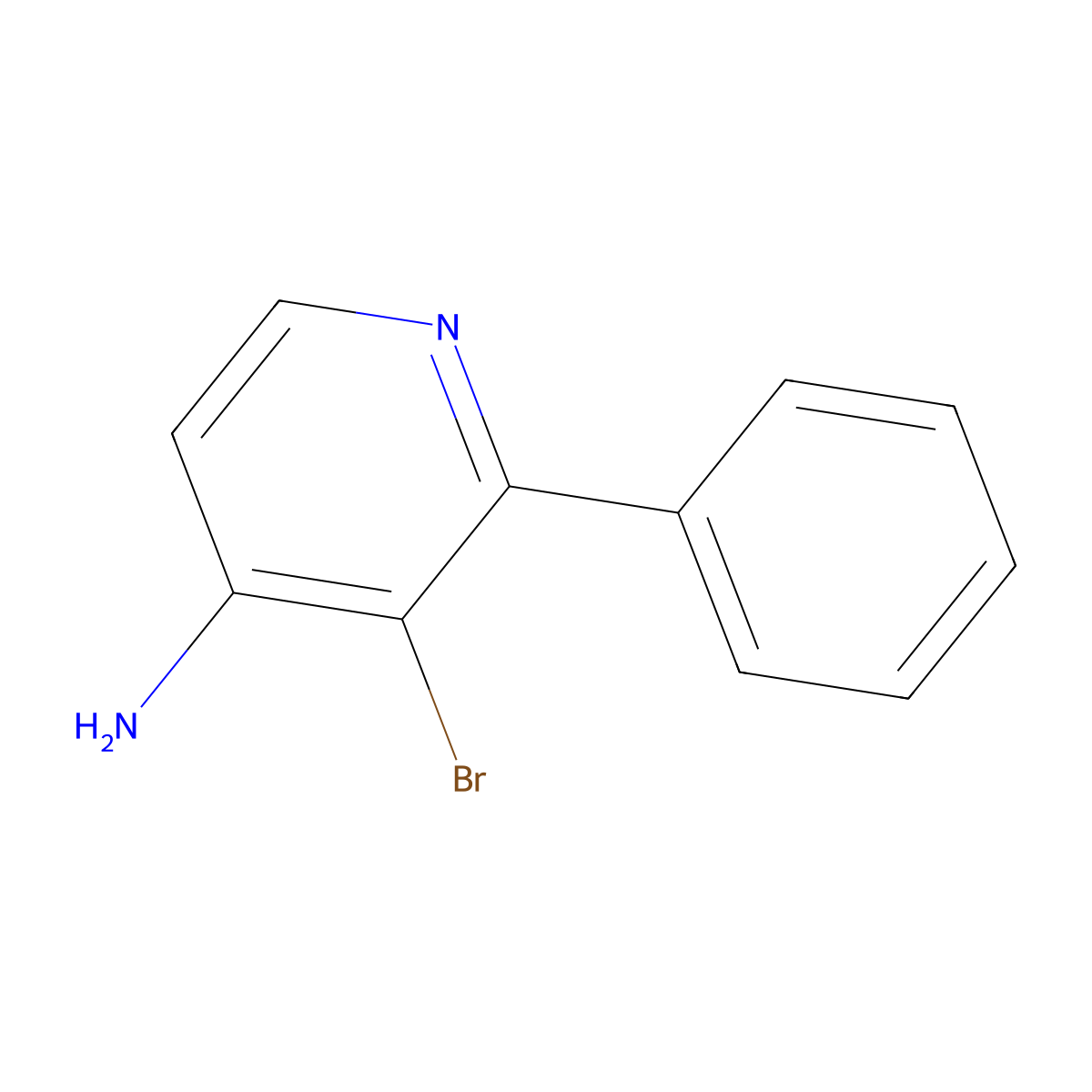 3-Bromo-2-phenylpyridin-4-amine molecular structure, CAS 1381943-63-0