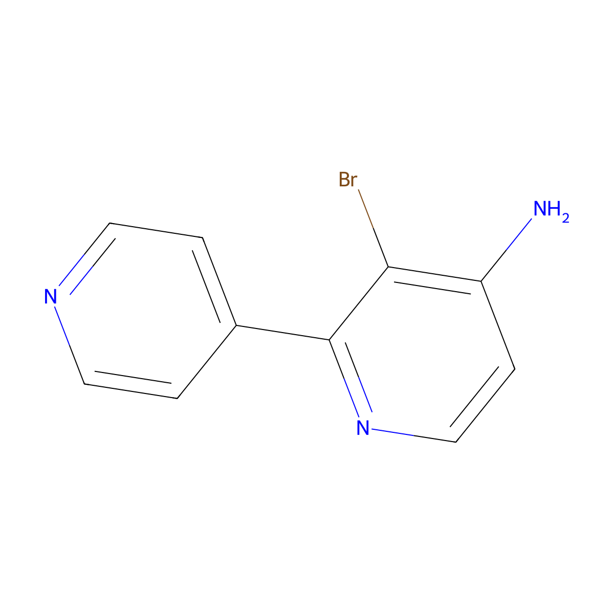 3-Bromo-2-(pyridin-4-YL)pyridin-4-amine molecular structure, CAS 1381943-64-1