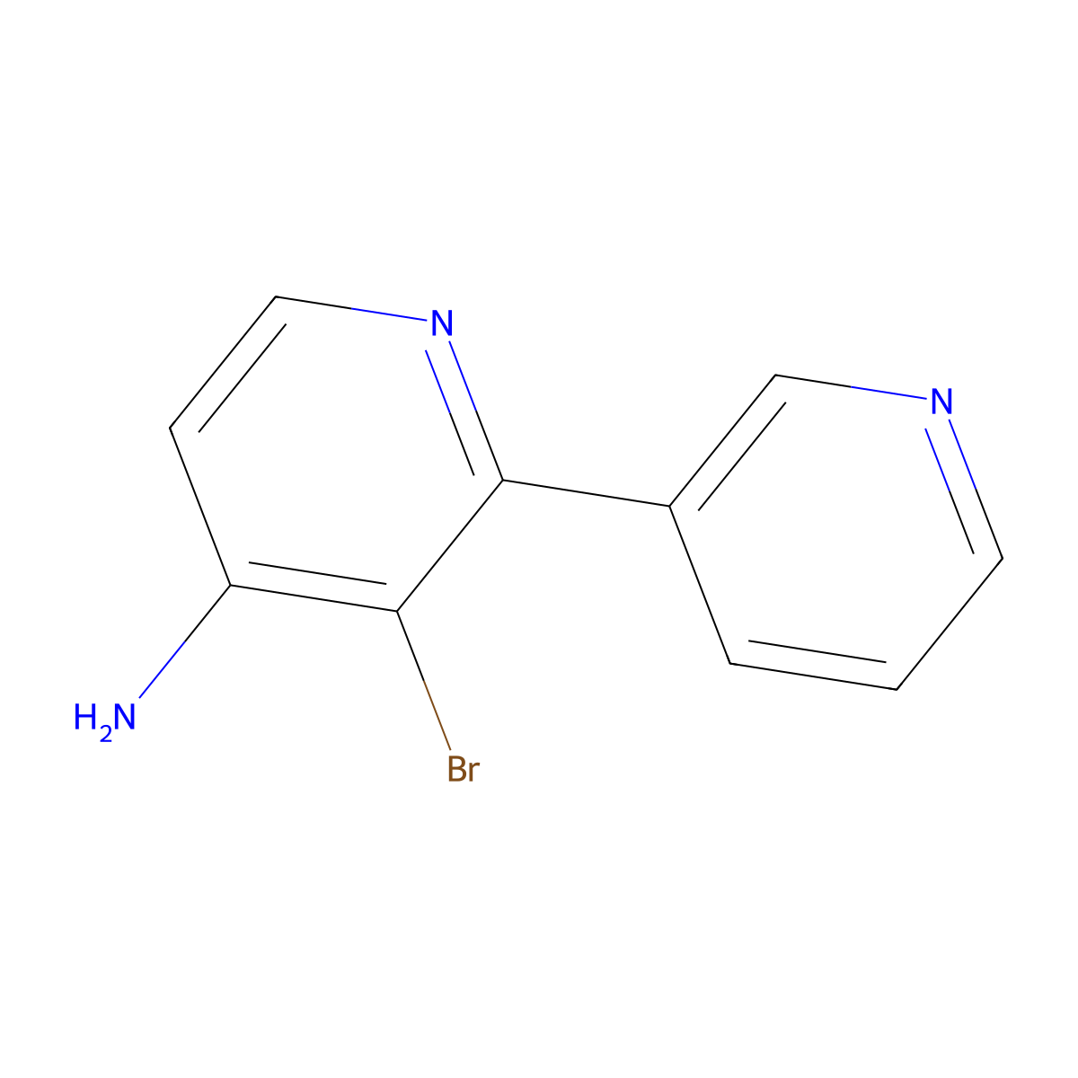 3-Bromo-2-(pyridin-3-YL)pyridin-4-amine molecular structure, CAS 1381943-67-4