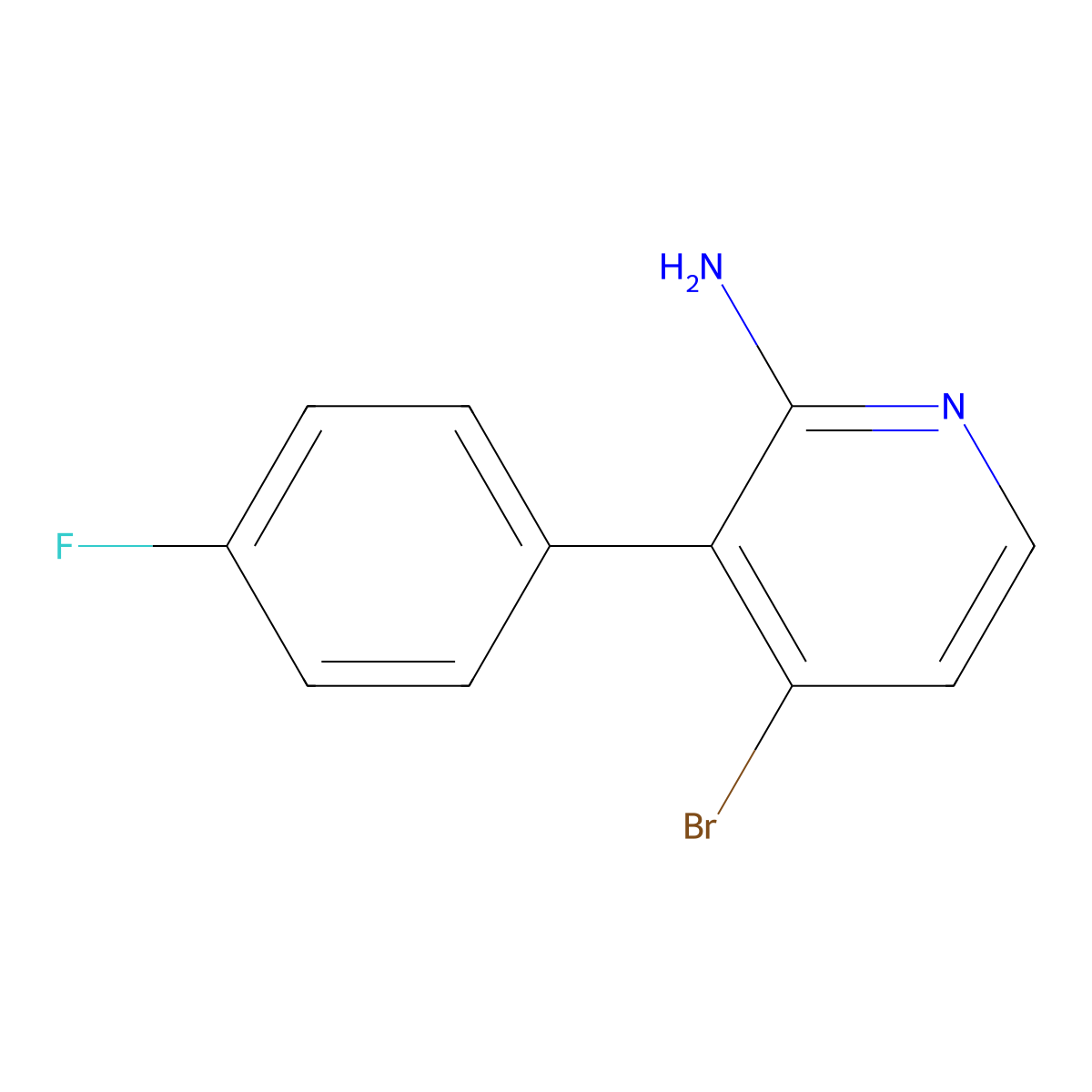 2-Amino-4-bromo-3-(4-fluorophenyl)pyridine molecular structure, CAS 1381943-68-5