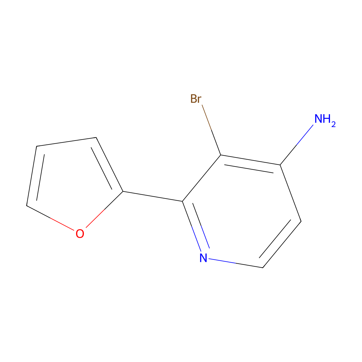 3-Bromo-2-(furan-2-YL)pyridin-4-amine molecular structure, CAS 1381943-69-6