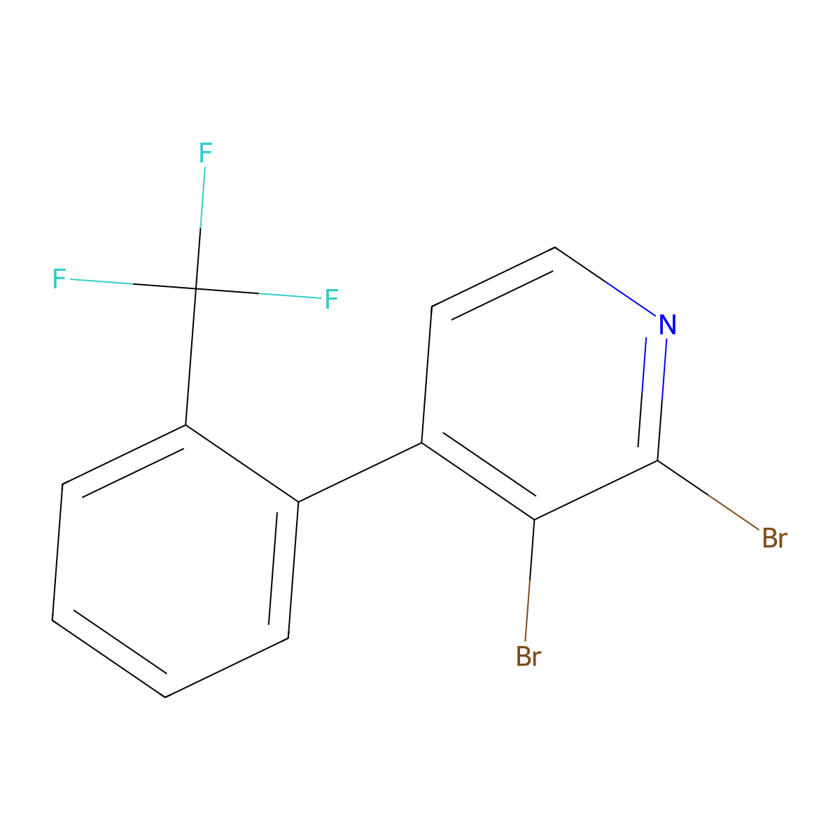 2,3-Dibromo-4-(2-trifluoromethylphenyl)pyridine molecular structure, CAS 1381943-70-9