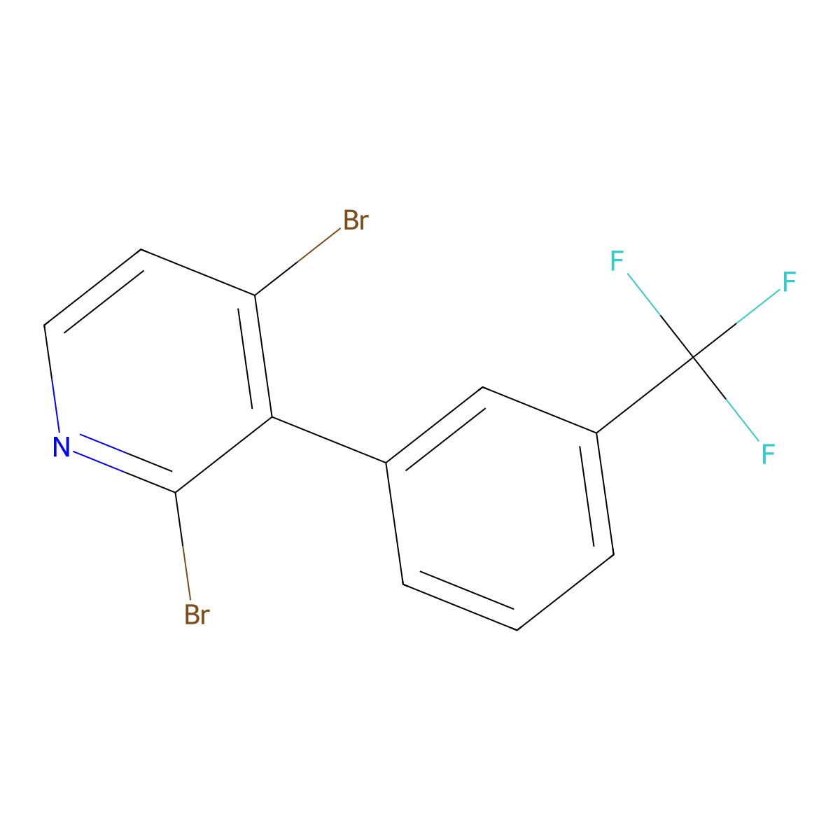 2,4-Dibromo-3-(3-trifluoromethylphenyl)pyridine molecular structure, CAS 1381943-71-0
