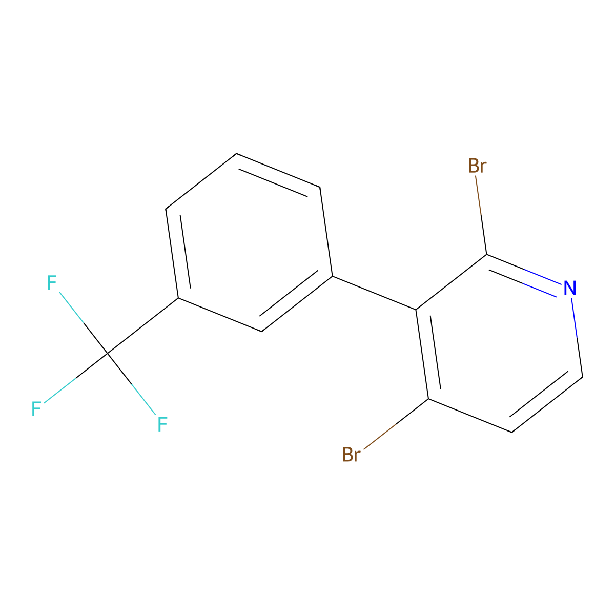 2,4-Dibromo-3-(3-trifluoromethylphenyl)pyridine molecular structure, CAS 1381943-71-0