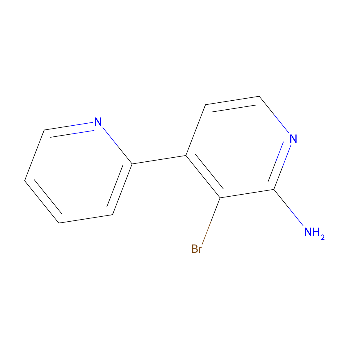 2-Amino-3-bromo-4-(2-pyridyl)pyridine molecular structure, CAS 1381943-74-3