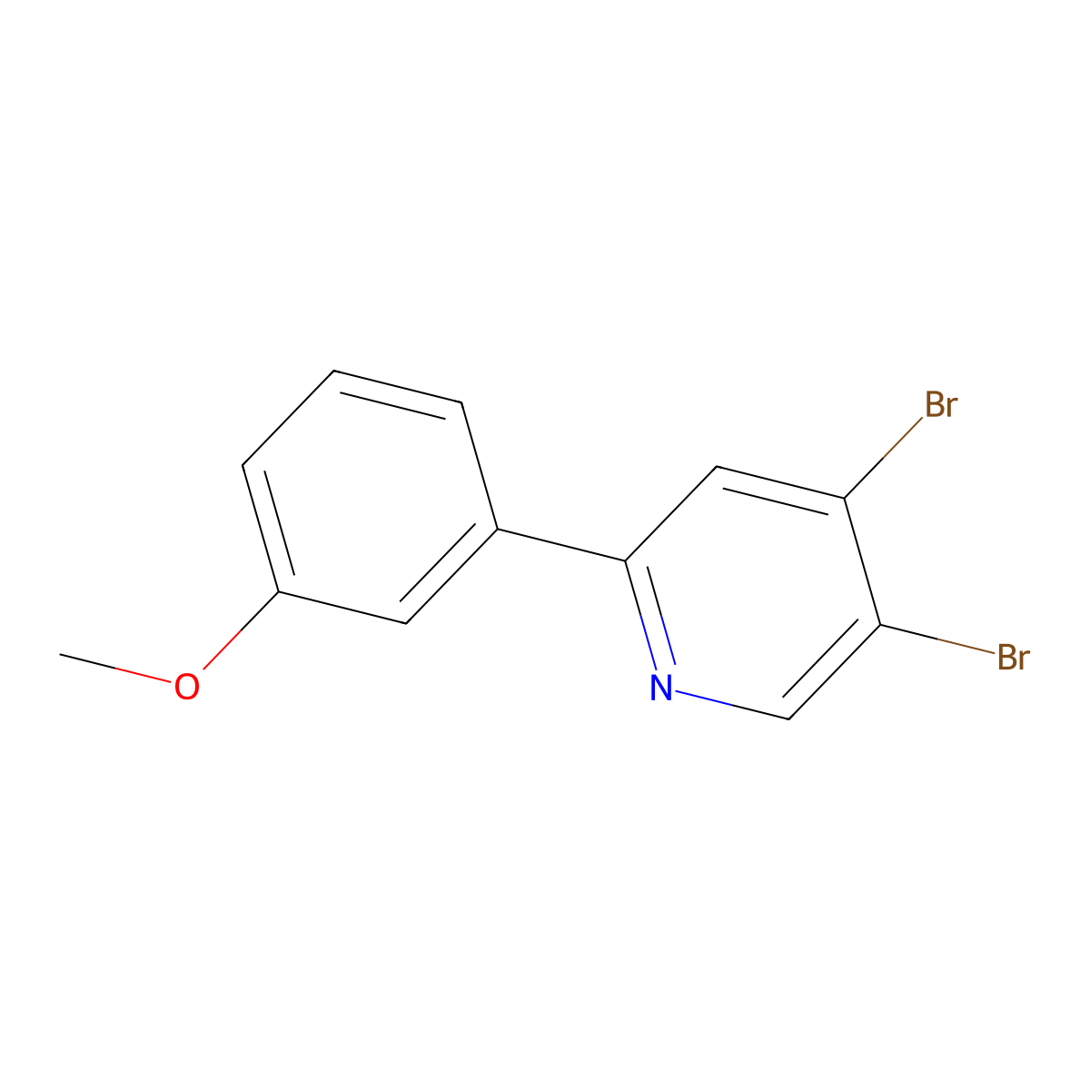 3,4-Dibromo-6-(3-methoxyphenyl)pyridine molecular structure, CAS 1381943-75-4