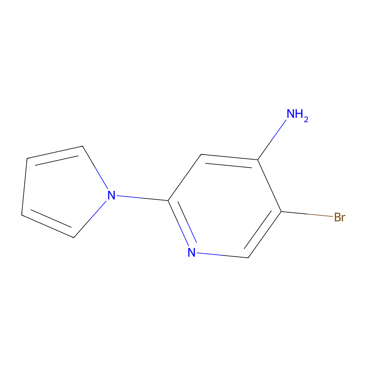 5-Bromo-2-(1H-pyrrol-1-YL)pyridin-4-amine molecular structure, CAS 1381943-77-6
