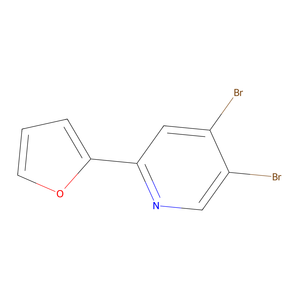 3,4-Dibromo-6-(2-furyl)pyridine molecular structure, CAS 1381943-79-8