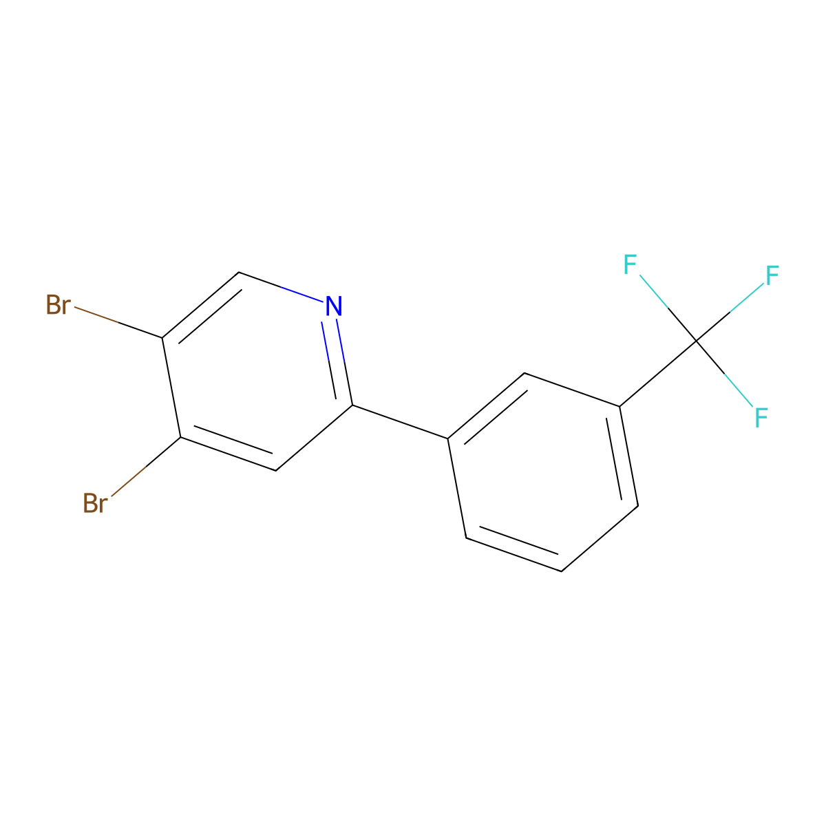 3,4-Dibromo-6-(3-trifluoromethylphenyl)pyridine molecular structure, CAS 1381943-80-1