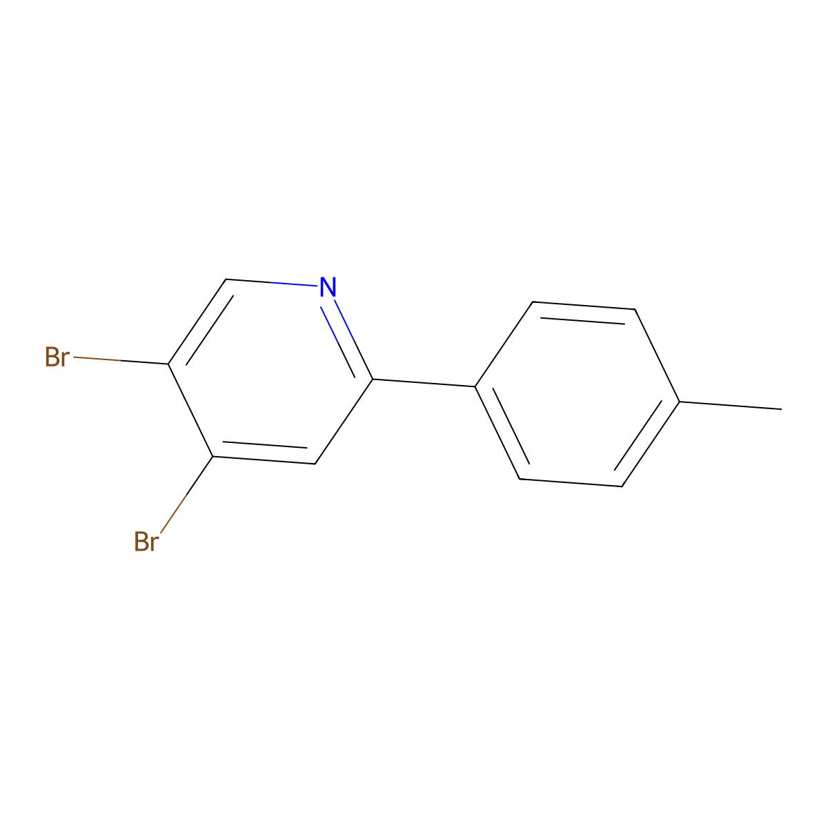 3,4-Dibromo-6-(4-tolyl)pyridine molecular structure, CAS 1381943-84-5