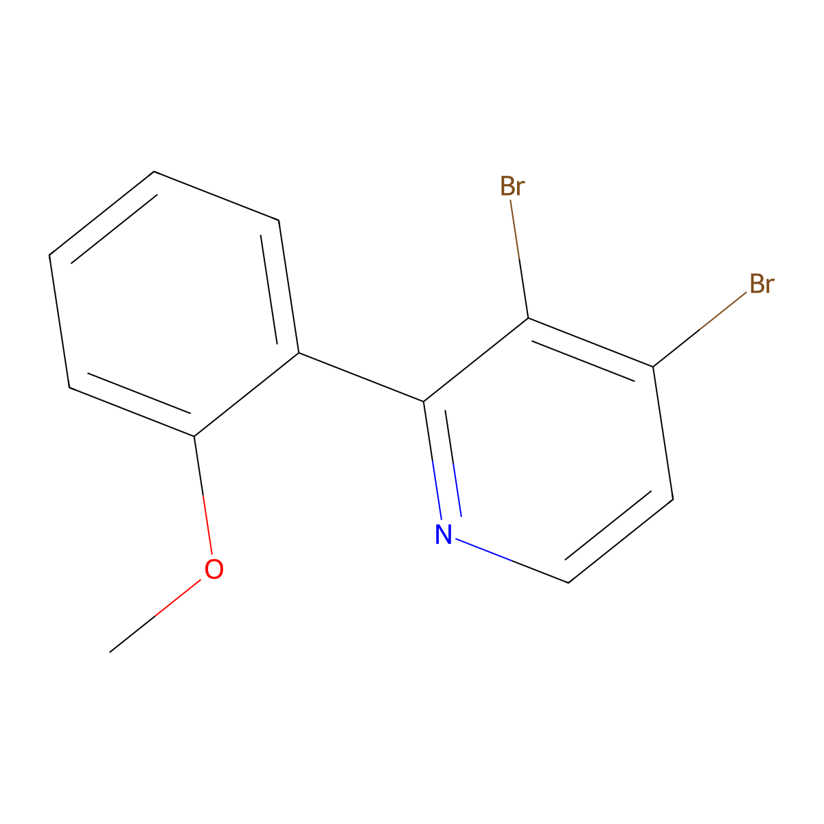3,4-Dibromo-2-(2-methoxyphenyl)pyridine molecular structure, CAS 1381943-85-6