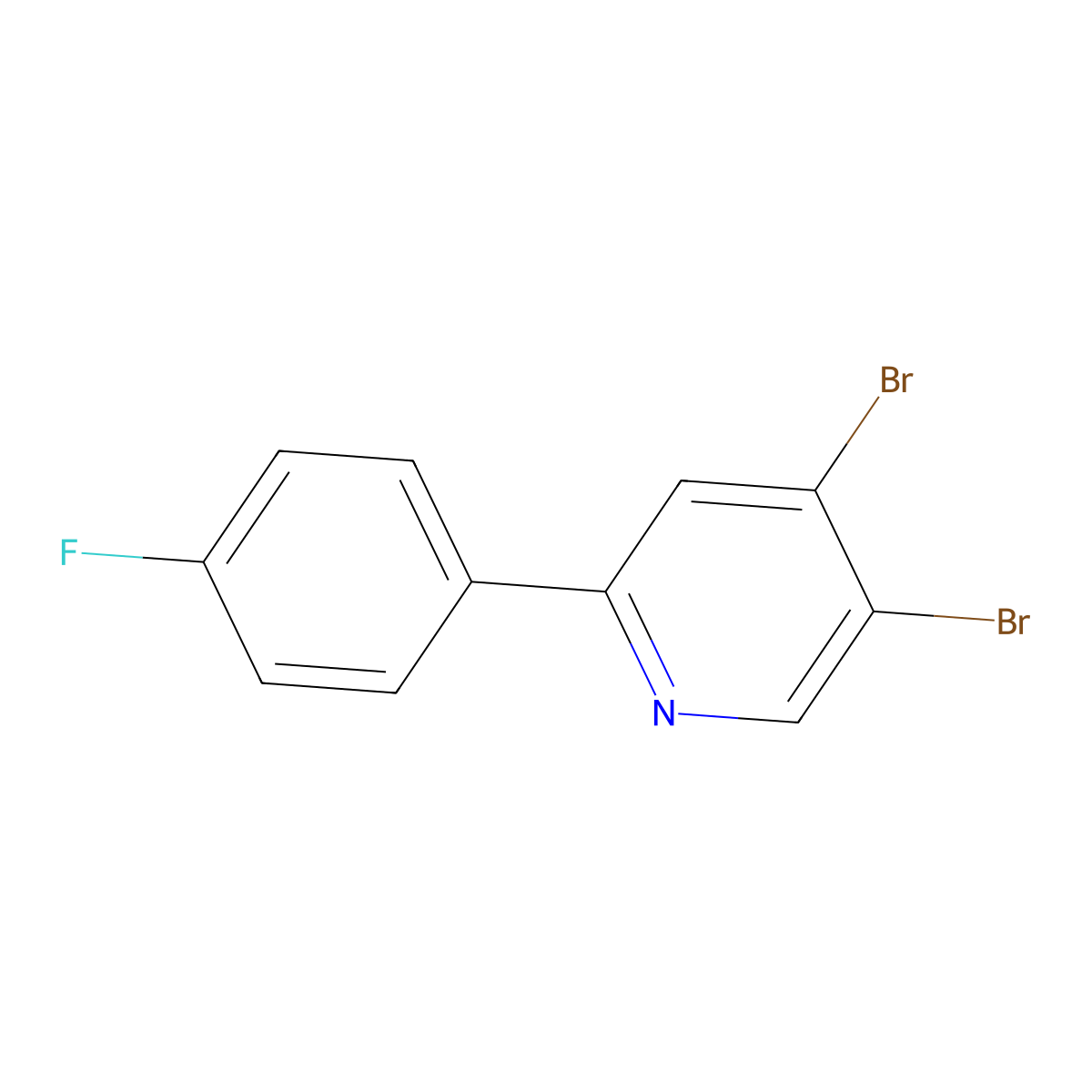 3,4-Dibromo-6-(4-fluorophenyl)pyridine molecular structure, CAS 1381943-90-3