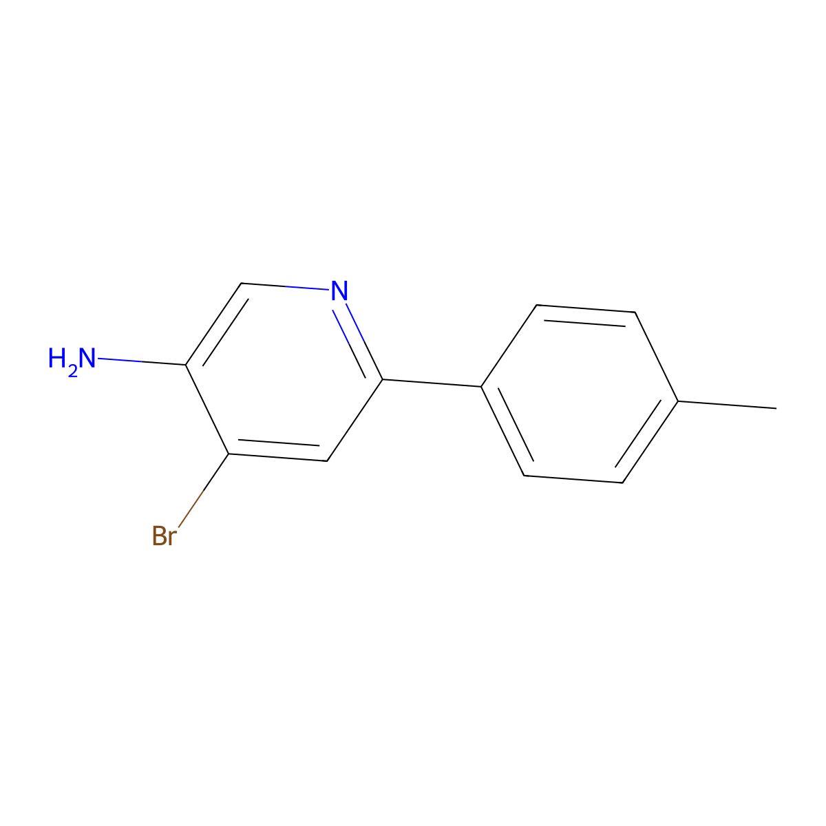 4-Bromo-3-amino-6-(4-tolyl)pyridine molecular structure, CAS 1381943-91-4