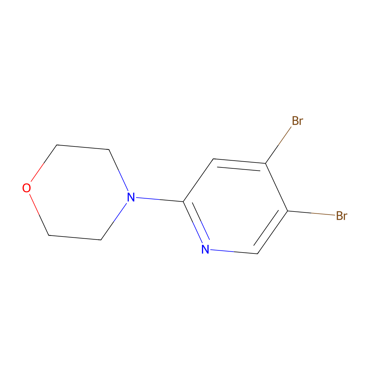 3,4-Dibromo-6-(morpholino)pyridine molecular structure, CAS 1381943-92-5