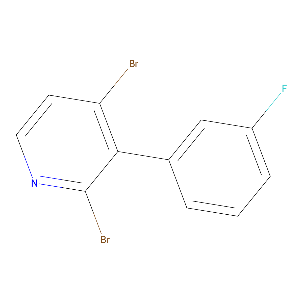 2,4-Dibromo-3-(3-fluorophenyl)pyridine molecular structure, CAS 1381943-97-0
