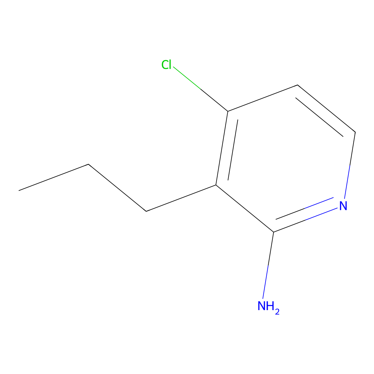 2-Amino-4-chloro-3-(n-propyl)pyridine molecular structure, CAS 1381944-00-8