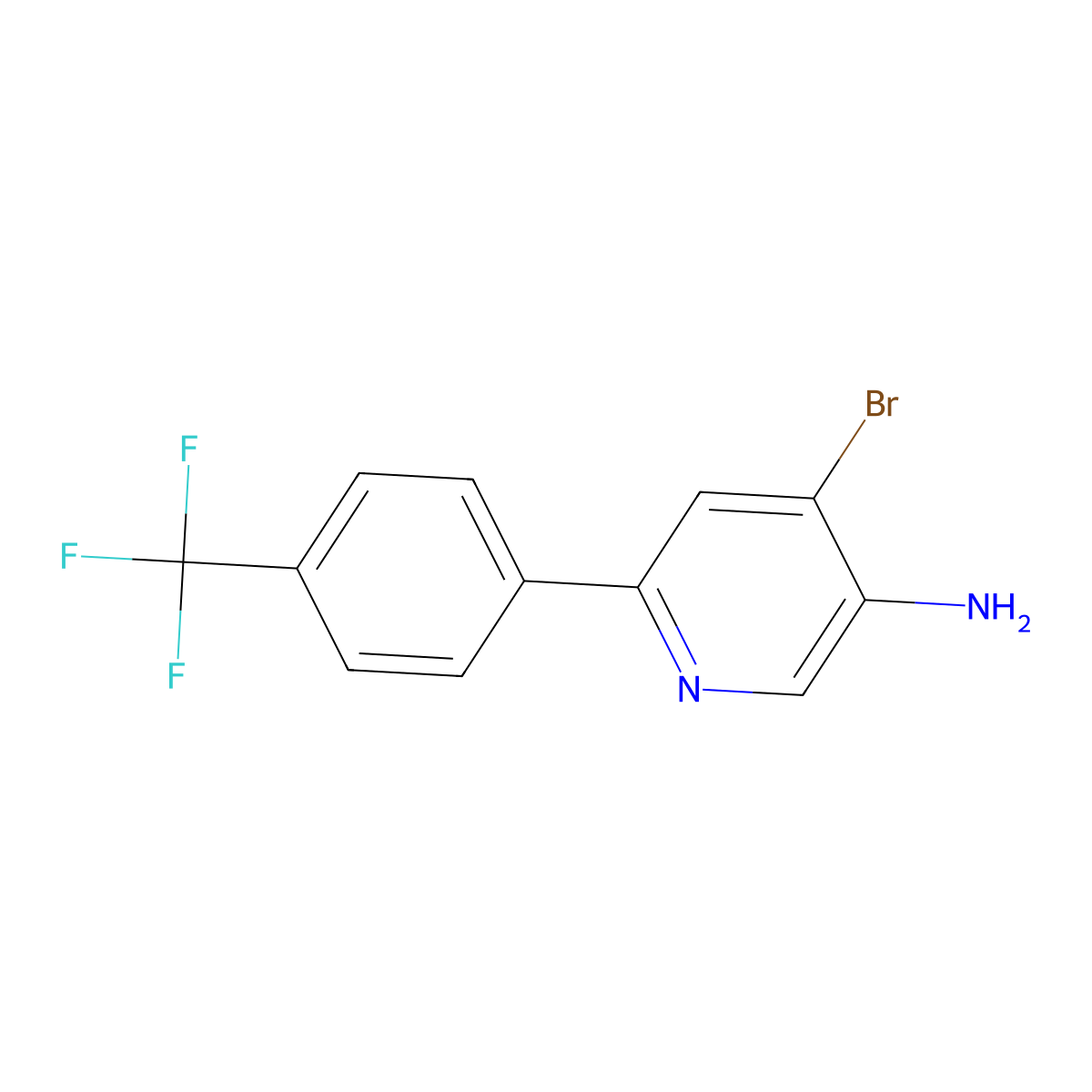 4-Bromo-3-amino-6-(4-trifluoromethylphenyl)pyridine molecular structure, CAS 1381944-01-9